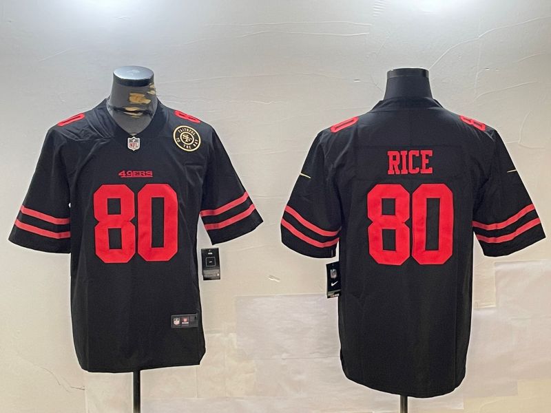 Men San Francisco 49ers #80 Rice Black Second generations 2024 Nike Limited NFL Jersey style 2->san francisco 49ers->NFL Jersey